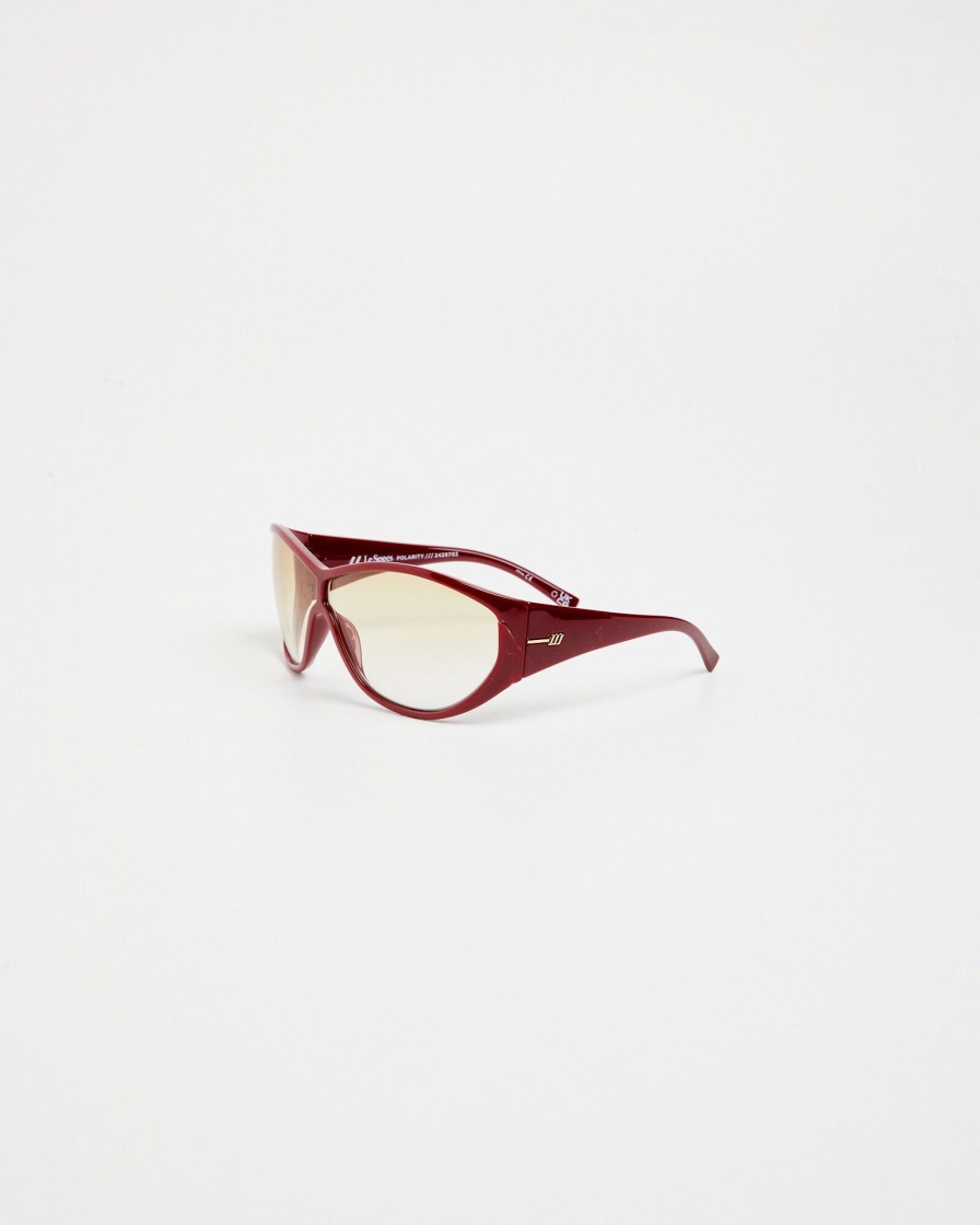 Hot LE SPECS Polarity Sunglasses Burgundy/Mocha