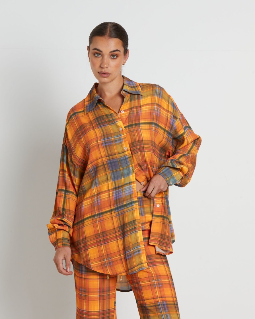 Hot CHARLIE HOLIDAY Maple Long Sleeve Shirt In Camden Check