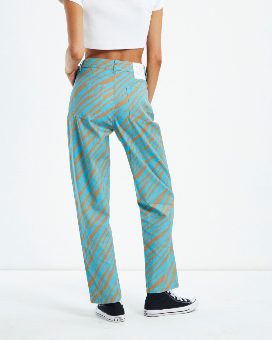 Best AFENDS Adi Shelby Hemp Wide Leg Long Pants Blue Stripe