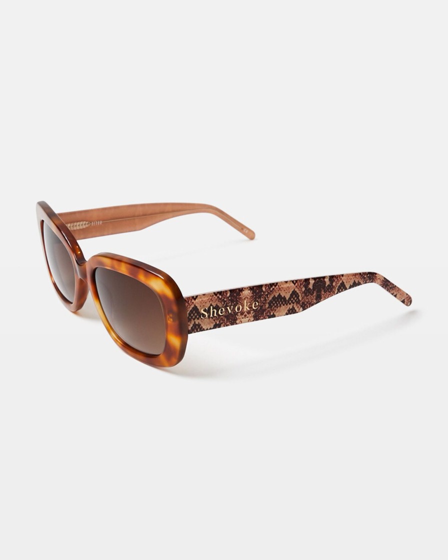 Best SHEVOKE Devon Snake Sunglasses Tort Brown