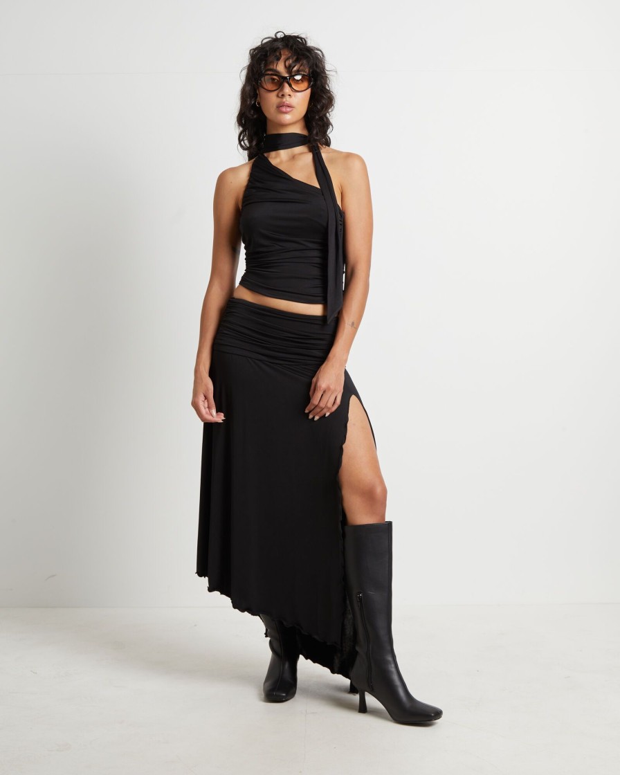 Hot ALICE IN THE EVE Florence Fairy Hem Maxi Skirt In Black