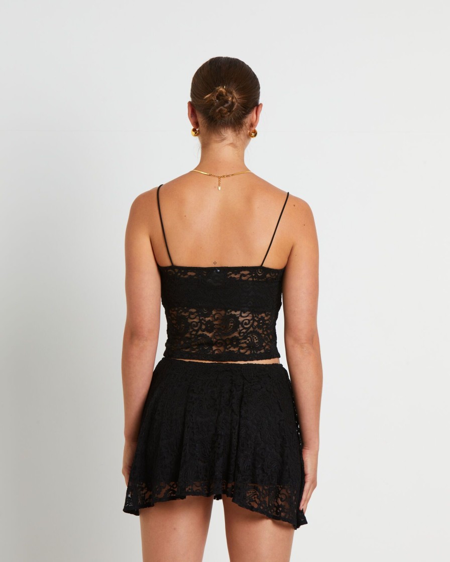 Online ALICE IN THE EVE Lace Tank Top In Black