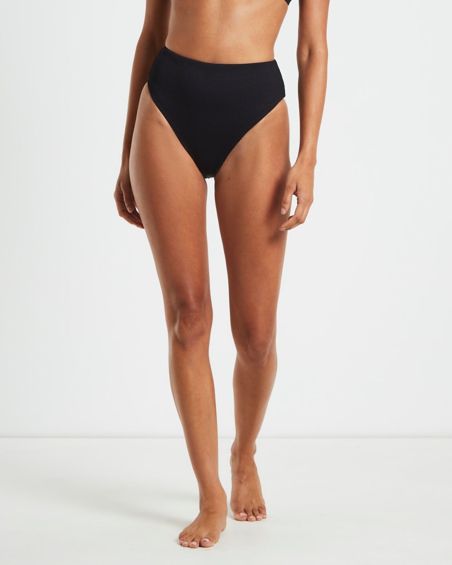 Online SUBTITLED Rib High Waisted Bottoms In Black