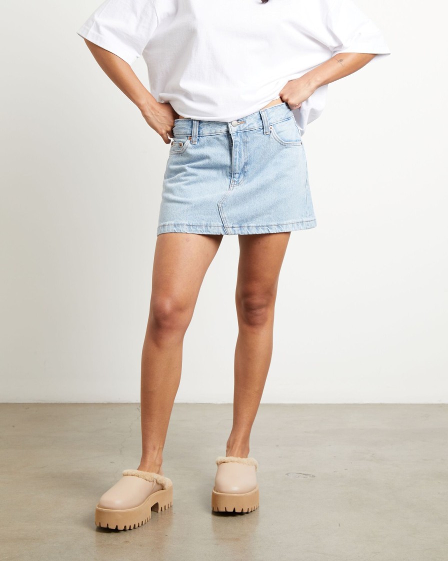 Best DR DENIM Ziggy Denim Mini Skirt In Stream Light Retro