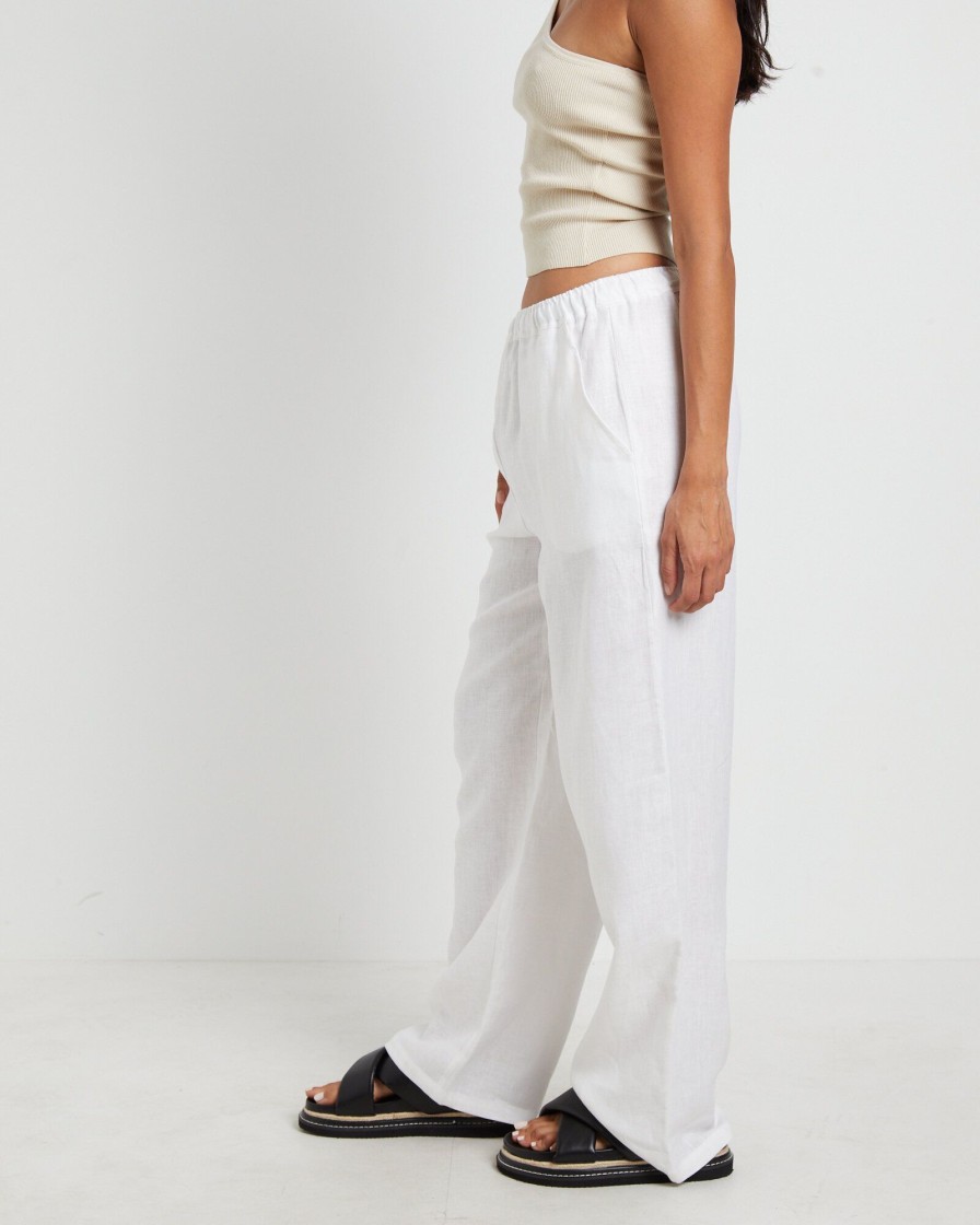 Wholesale SUBTITLED Kai Linen Draw Pants In White