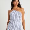 Hot SUBTITLED Adeline Asymmetric Cami Top In White Stripe