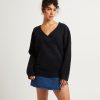 Hot SUBTITLED Deep V Neck Slouchy Jumper