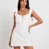 Hot SUBTITLED Molly Frill Back Mini Dress In Off White