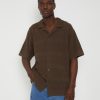 New ARVUST Knitted Resort Short Sleeve Shirt In Brown