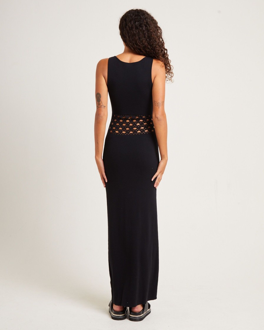 Best SUBTITLED Emelina Crochet Maxi Dress Black