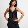 New STUDIO Nadia Lace Framed Cami In Black