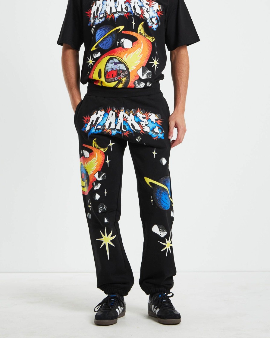 Wholesale MARKET Smiley Conflicted Sweatpants In Black