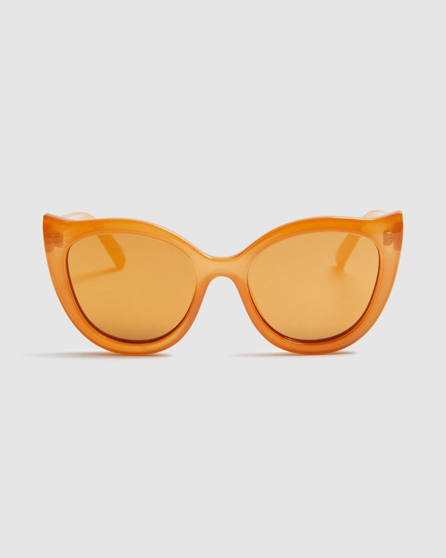 Hot LE SPECS Flossy Sunglasses Ochre Yellow