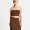 Best SUBTITLED Skyla Texture Twist Bandeau Top In Hazelnut Brown