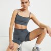 New SUBTITLED SPORTS CLUB Sports Strappy Crop Top In Charcoal Grey