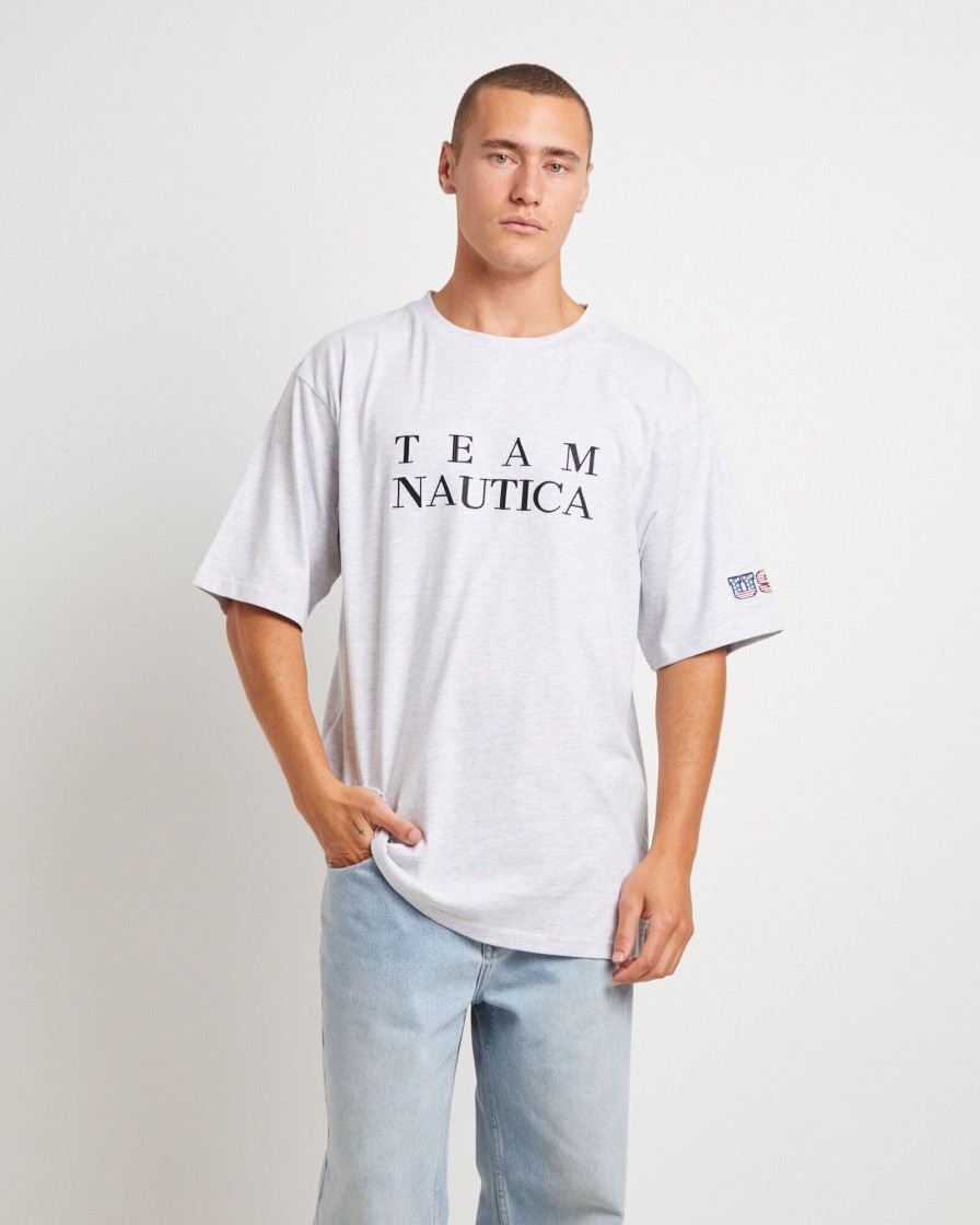 New NAUTICA Trela Short Sleeve T-Shirt In Ice Marle Grey