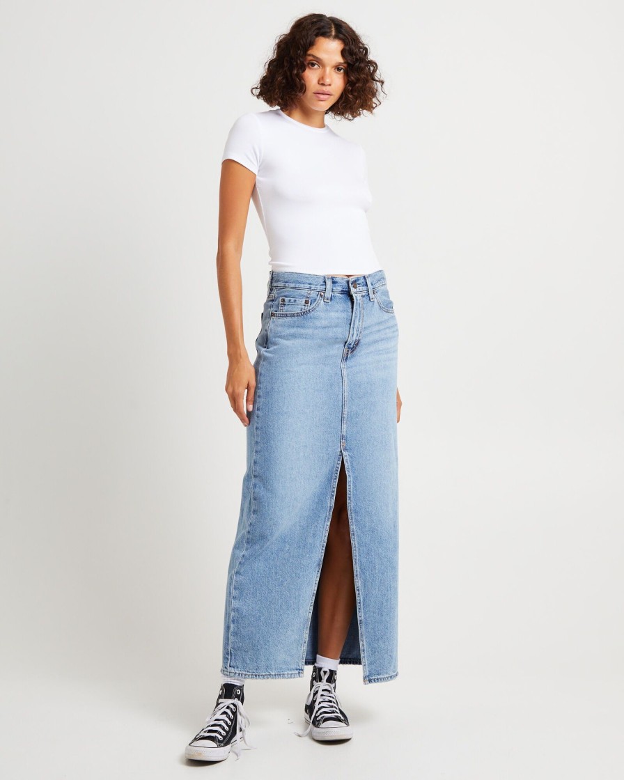 Clearance LEVIS Ankle Column Denim Maxi Skirt Please Hold