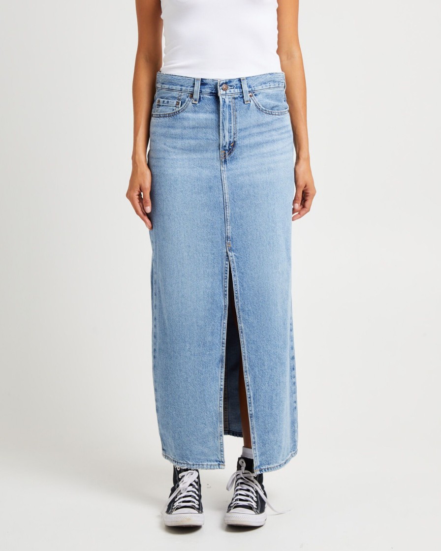 Clearance LEVIS Ankle Column Denim Maxi Skirt Please Hold