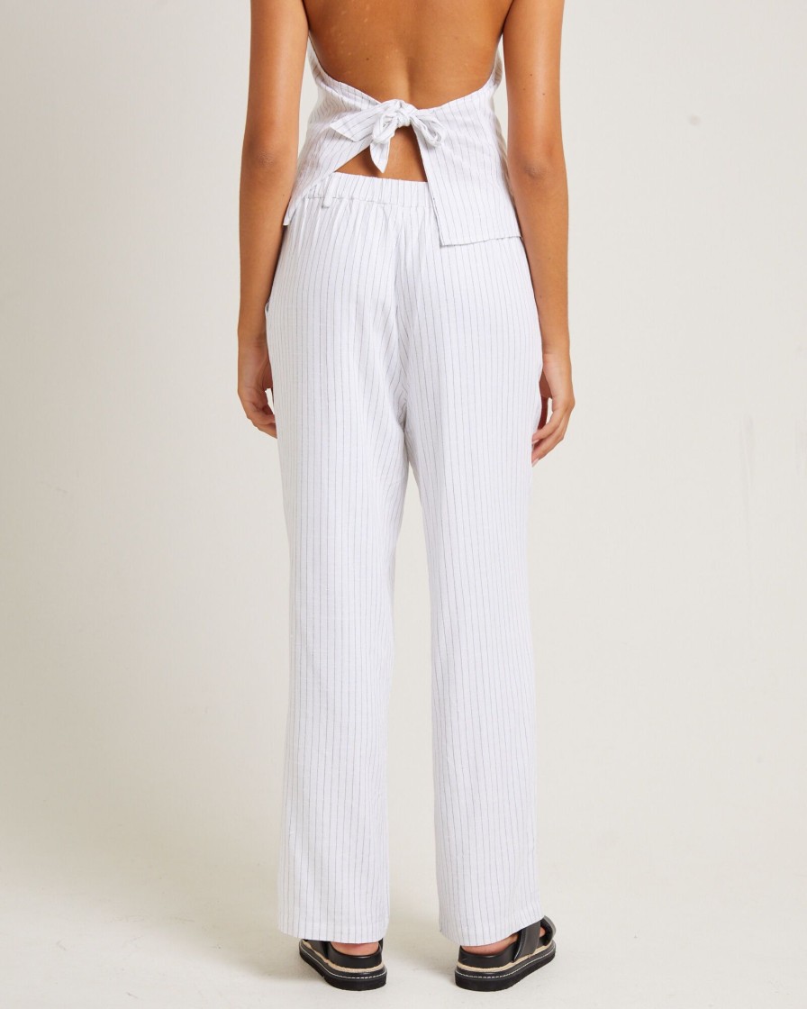 New SUBTITLED Jemimah Pinstripe Pants White