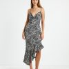 Best CHARLIE HOLIDAY Gp Bahama Midi Dress Zebra Black