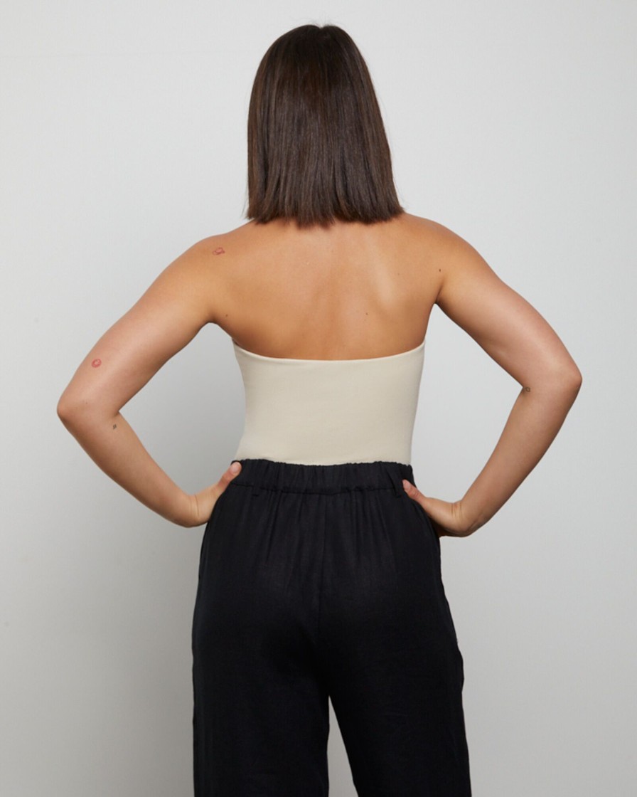 Online GENERAL PANTS CO. BASICS Slinky Strapless Top In Vintage Stone