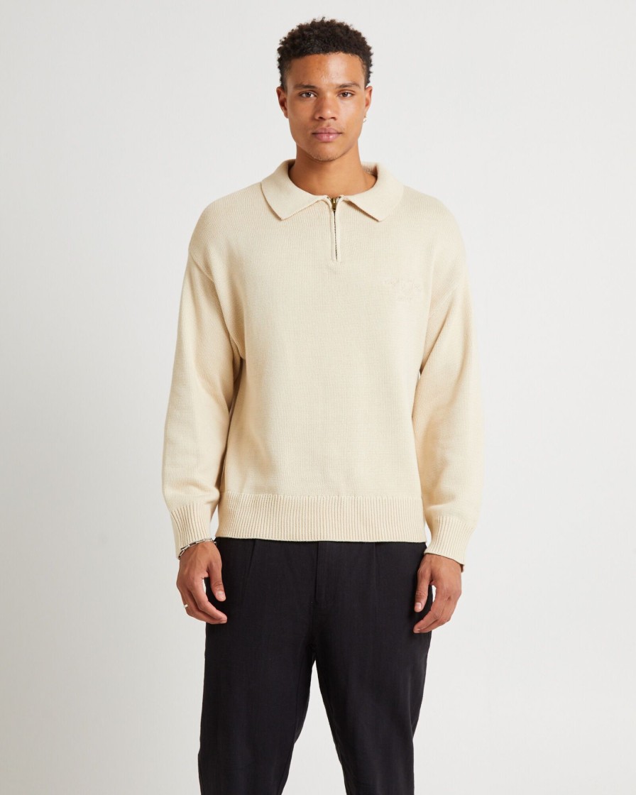 Hot ARVUST Knit 1/4 Zip Jumper Natural