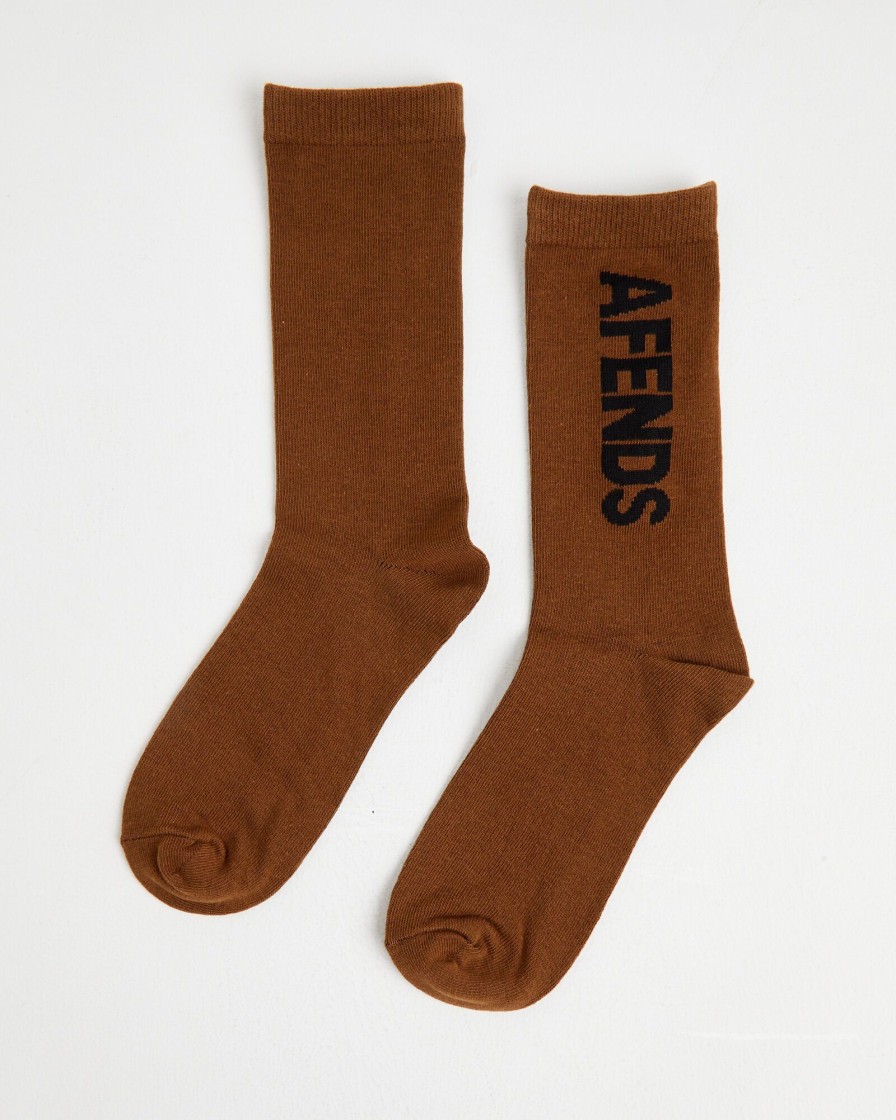 Online AFENDS Vinyl Recycled Socks 2 Pack - Toffee/Emerald