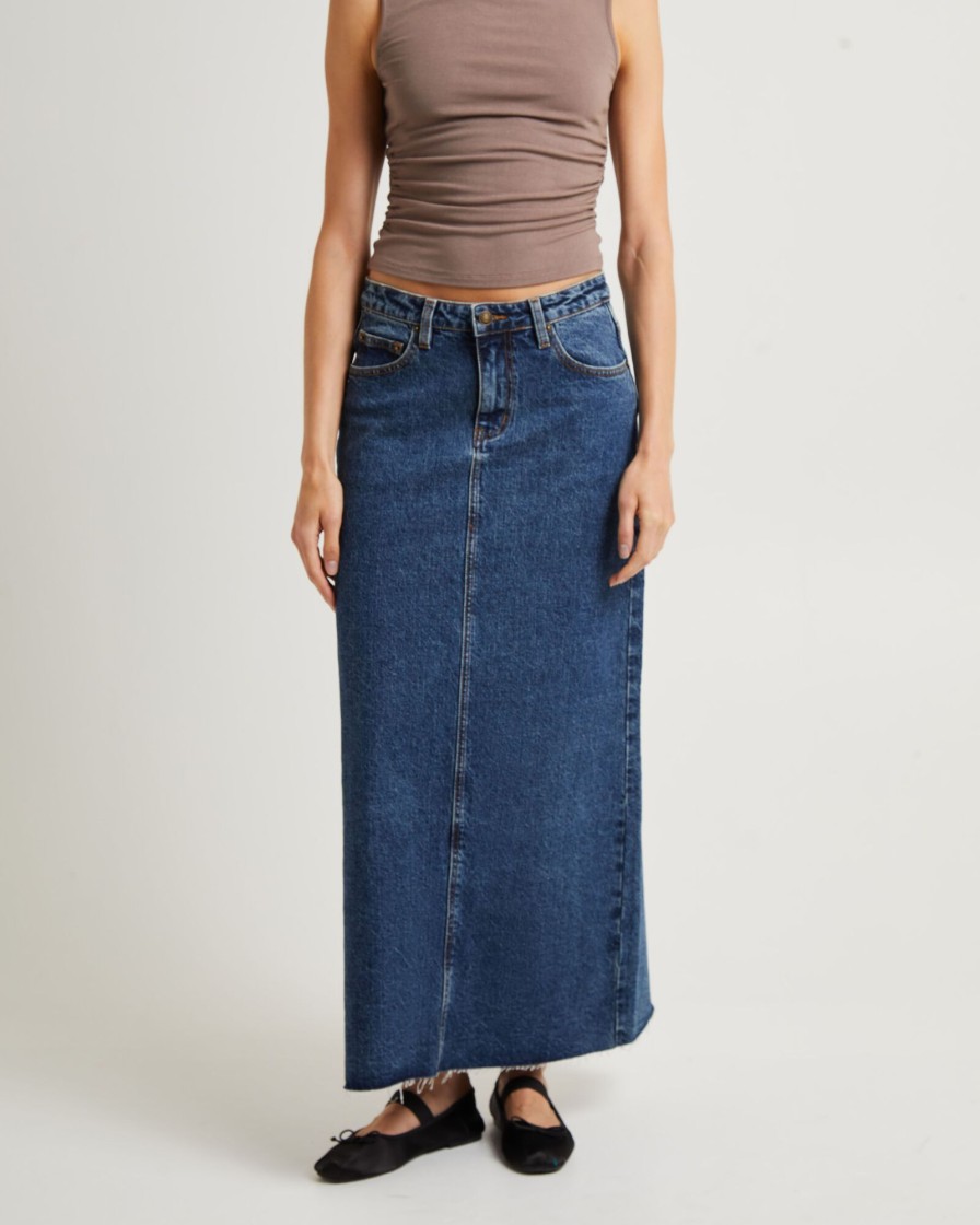 Wholesale INSIGHT Naya Maxi Denim Skirt Grunge Blue