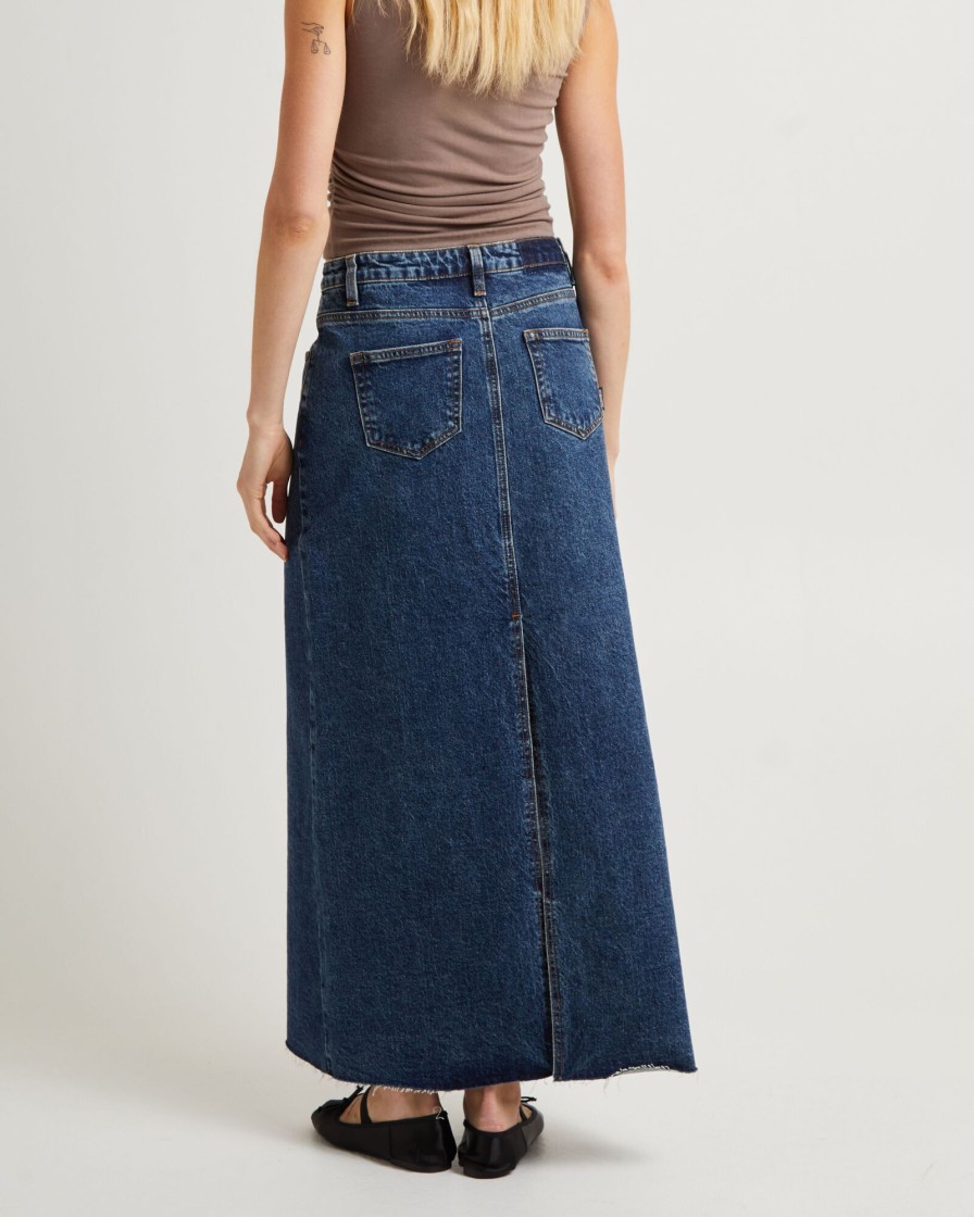 Wholesale INSIGHT Naya Maxi Denim Skirt Grunge Blue