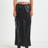 Clearance ALICE IN THE EVE Phoebe Leather Look Cargo Skirt Black