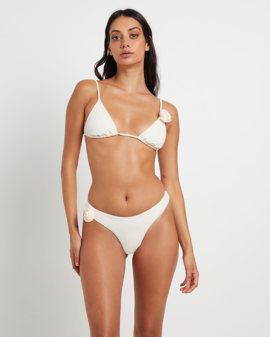 Online SUBTITLED Banksy Corsage Bikini Set In Milky White