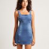 New INSIGHT Miffy Square Neck Mini Denim Dress Blue