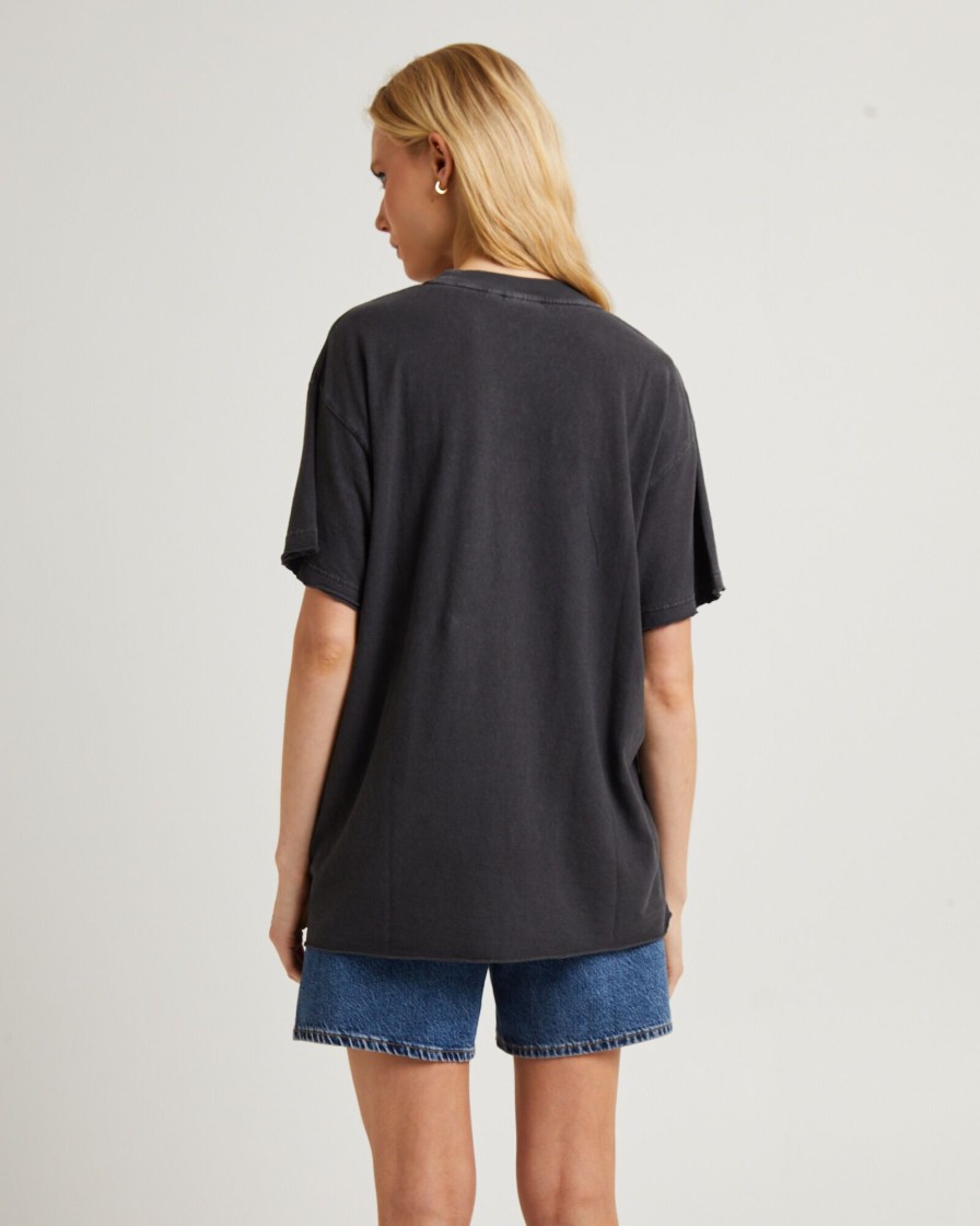 Wholesale AFENDS Gravity Hemp Oversized Tee Stone Black