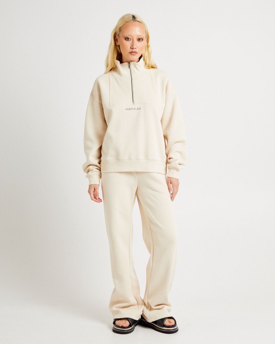 Clearance SUBTITLED State Panelled Zip Front Fleece Oat