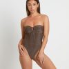 Clearance INSIGHT Tahnee Lurex One Piece Swim In Chocolate Brown