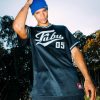 Wholesale FUBU Varsity Mesh Short Sleeve T-Shirt Navy