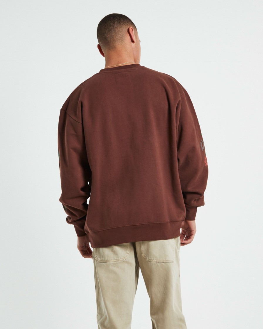 Wholesale MARKET Life Cycle Crewneck Jumper In Acorn Brown