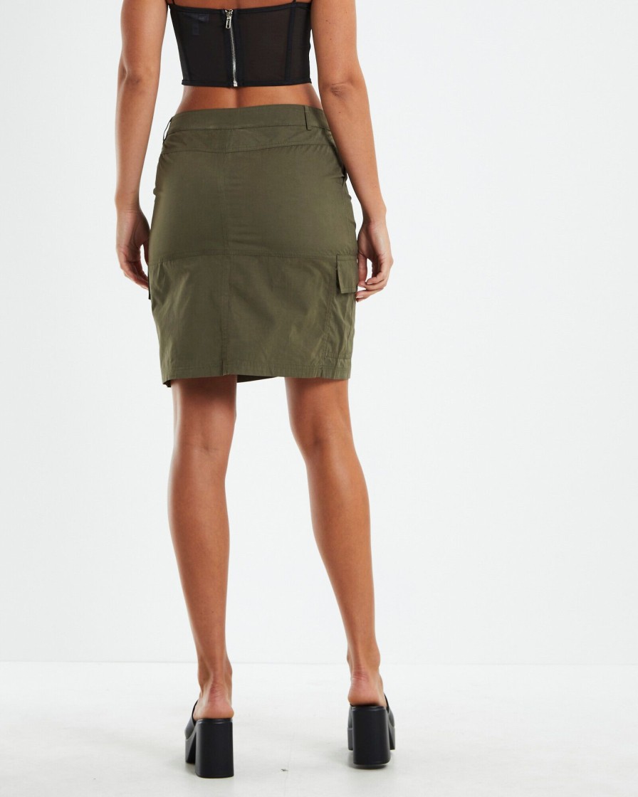 Wholesale NEON HART Tibby Utility Skirt Khaki