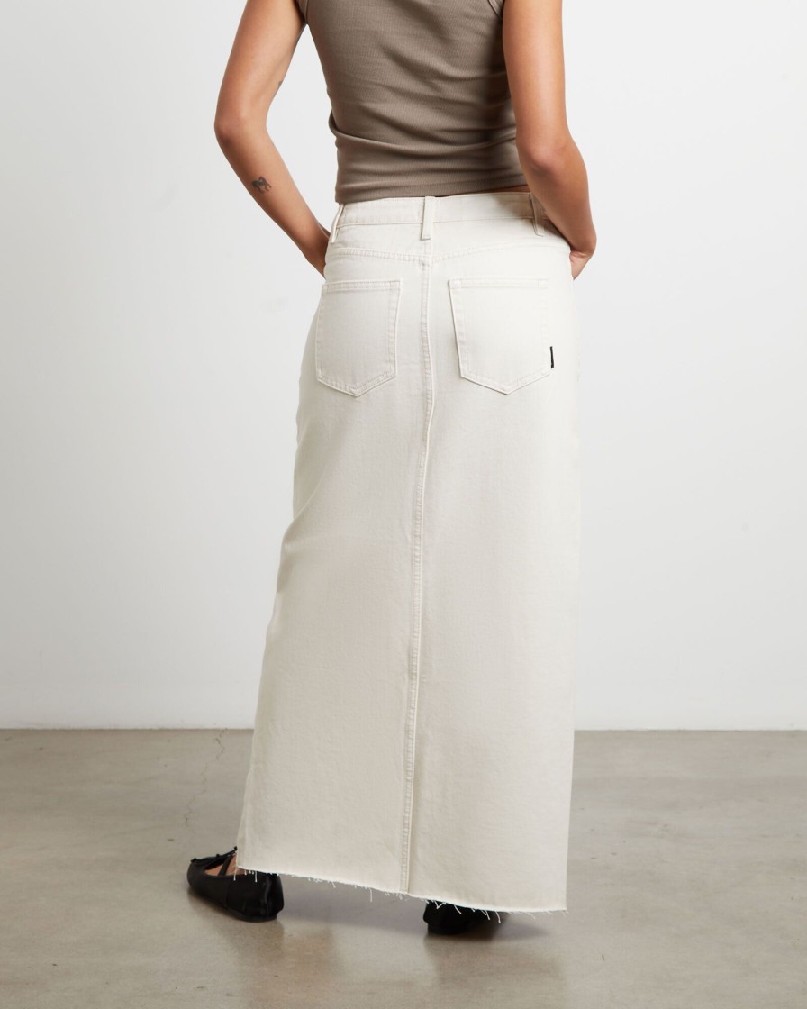 Wholesale INSIGHT Eva Maxi Denim Skirt In Chalk