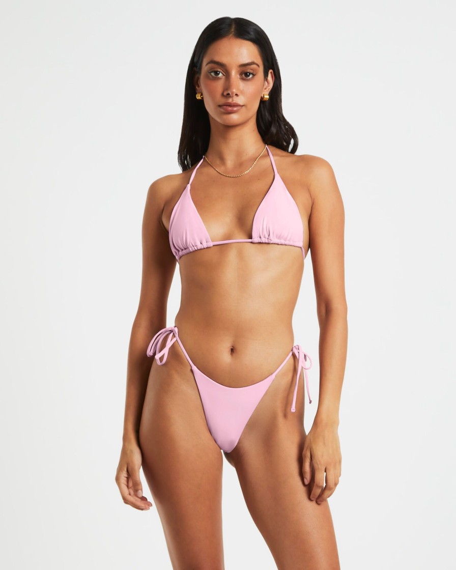 Hot SUBTITLED Halter Bikini Top In Baby Pink