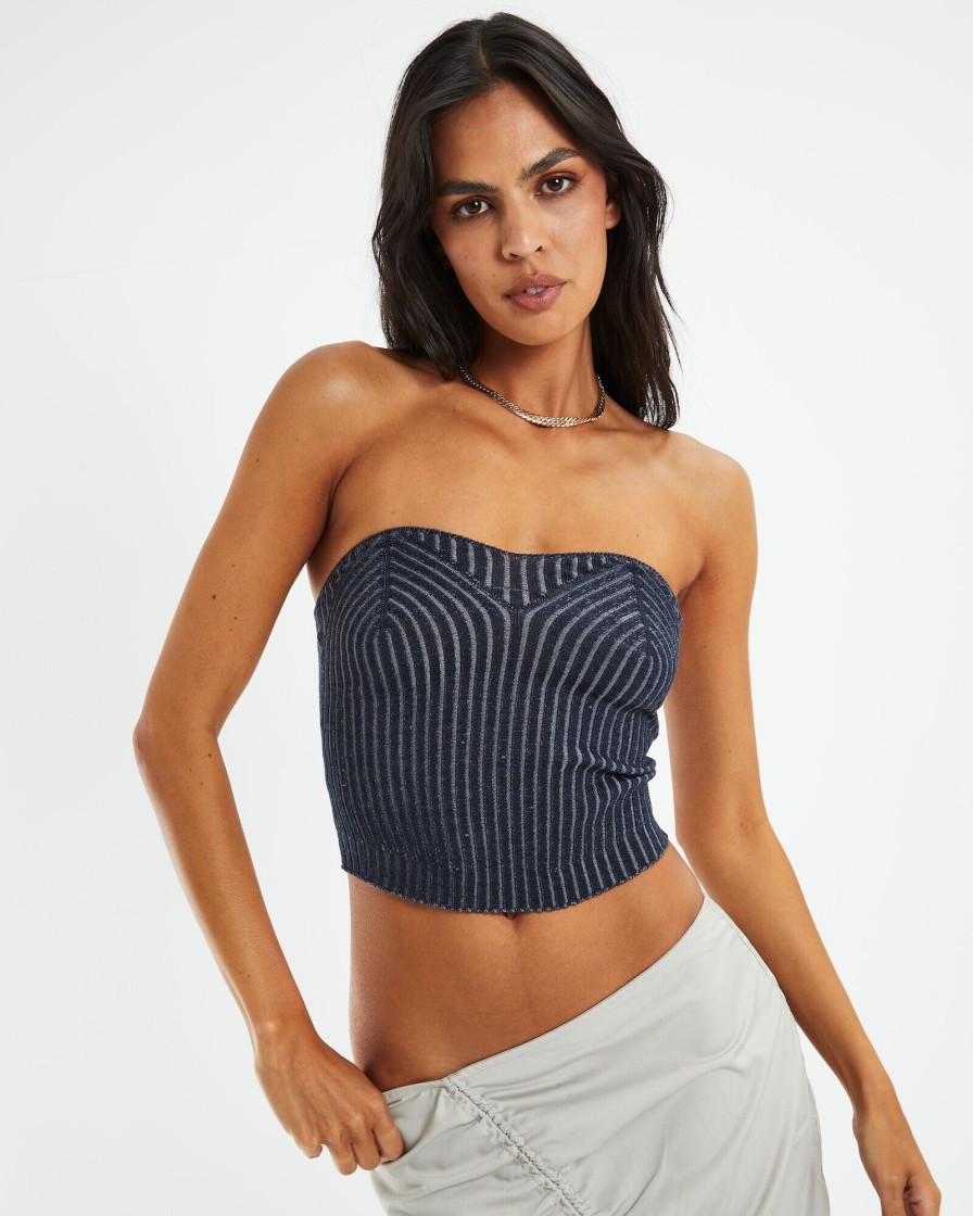 Best MOTEL ROCKS Sinan Tube Top Two Tone Navy