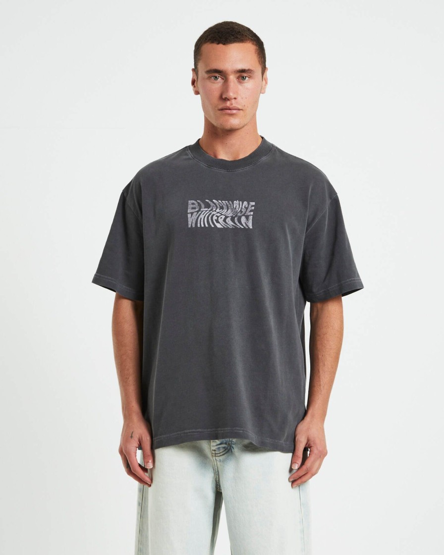 Best BLACK NOISE WHITE RAIN Wrapped Short Sleeve T-Shirt In Pewter Grey