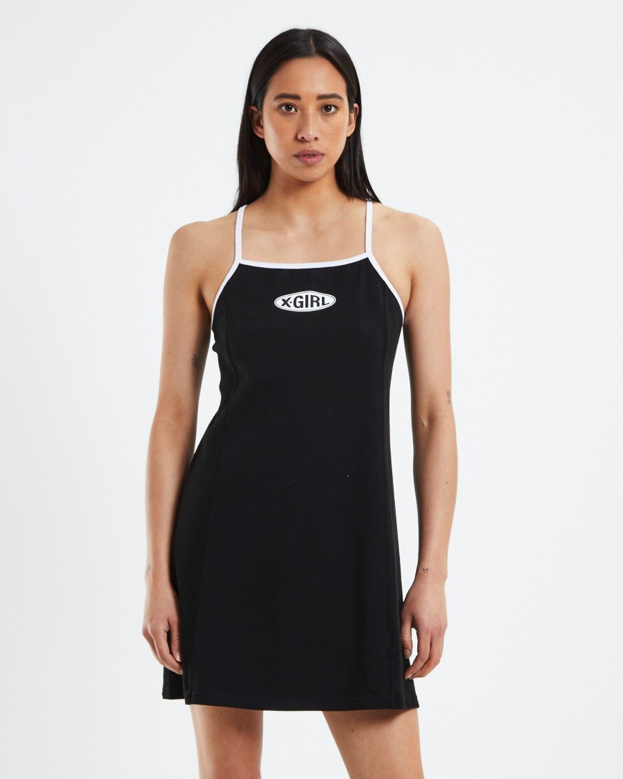 Hot X GIRL Basic Oval Logo Tennis Dress Black